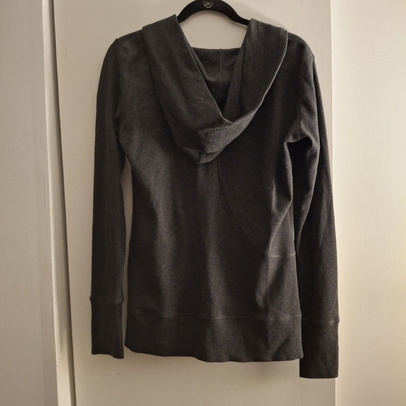 Jockey Women's Gray Button Front Hoodie with Classic V-Neck Design - Picture 2 of 8